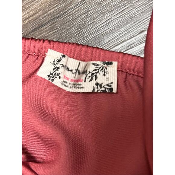 Free People Intimately City Cool Midi Slip Dress Venetian Red Satin Side Slit XS - Picture 9 of 9